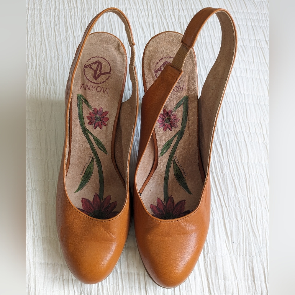 ANYOVI Leather Slingback Pumps - Picture 2 of 6